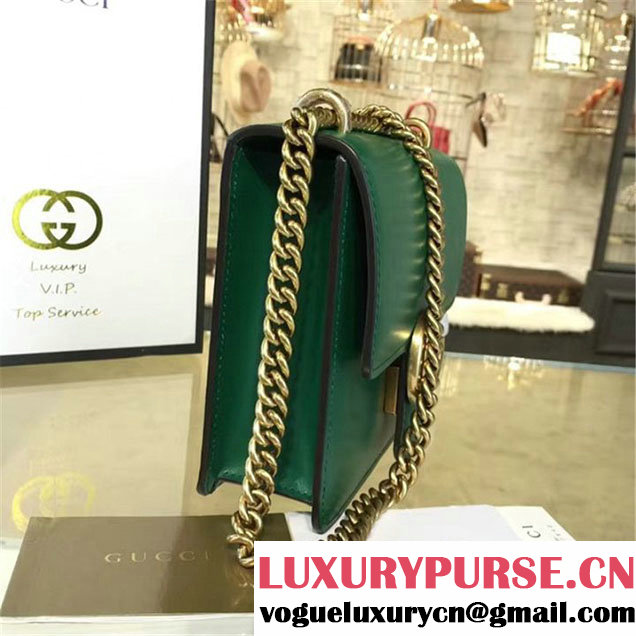 Gucci GG Marmont Leather Shoulder Box Bag 431384 Fall Winter 2016 Collection Green
