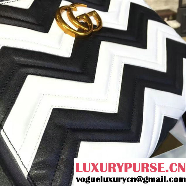 Copy of Gucci GG Marmont Matelassé Large Tote Bag Calfskin Leather Fall Winter 2016 Collection Black White