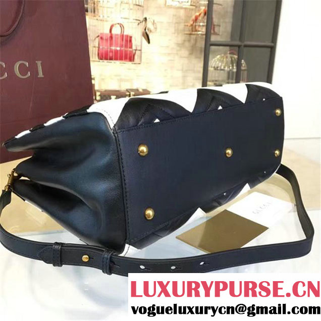 Copy of Gucci GG Marmont Matelassé Large Tote Bag Calfskin Leather Fall Winter 2016 Collection Black White