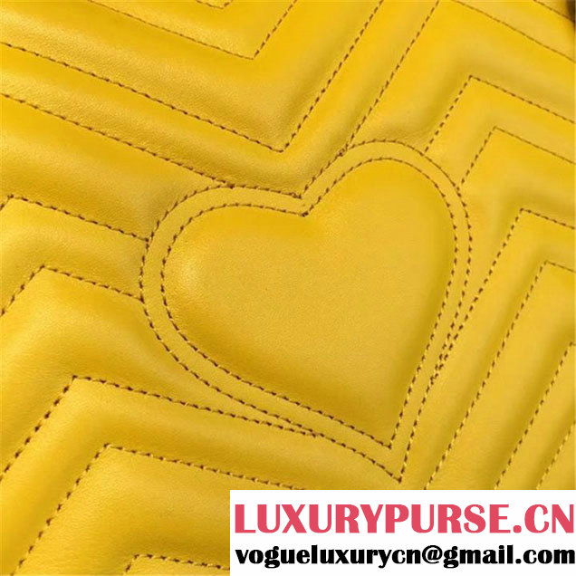 Gucci Marmont Matelassé Large Shoulder Bag Original Leather Fall Winter 2016 Collection Yellow