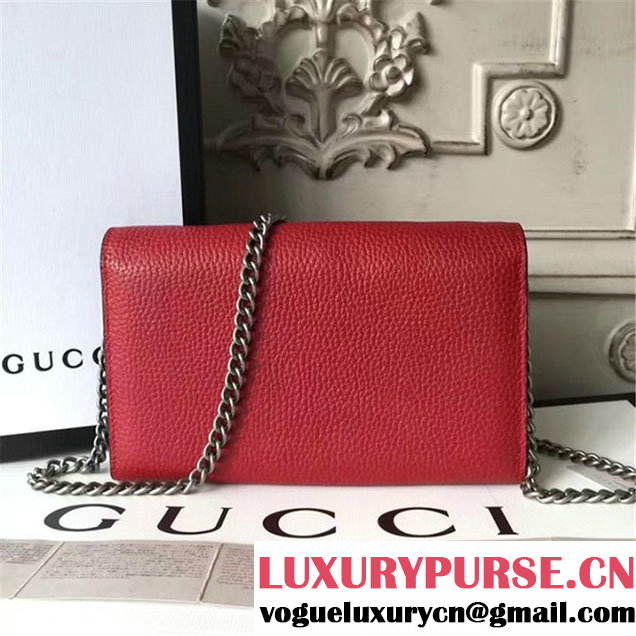 Gucci Crystal Dionysus Wallet On A Chain 20cm Shoulder Bag Spring Summer 2017 Collection Red