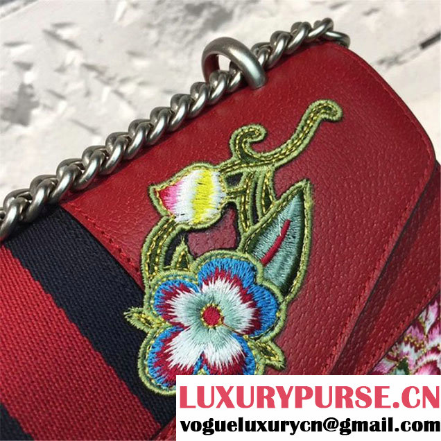Gucci Dionysus Flower-Embroidery Chain 28cm Shoulder Bag Spring Summer 2017 Collection Multi Red