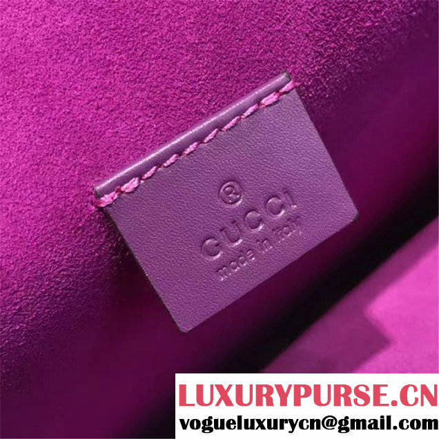 Gucci Dionysus GG Supreme Shoulder Bag with Parrot Crystal and Sequin Embroideries and Emu Feathers 30cm Spring Summer 2017 Collection Purple