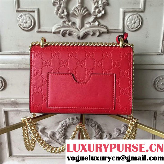 Gucci Padlock GG Signature Shoulder Mini Bag Calfskin Leather Fall Winter 2017 Collection Red