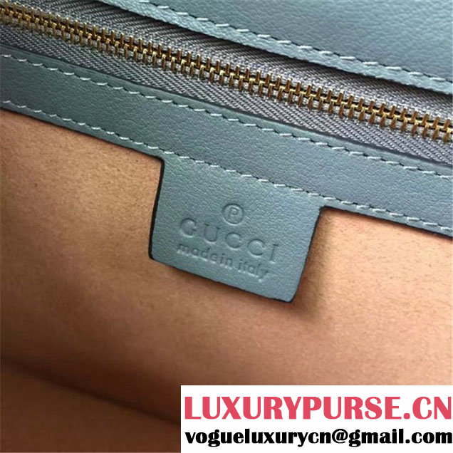 Gucci Sylvie Chain-Embellished Leather Medium Shoulder 25cm Bag Calfskin Leather Fall Winter 2017 Collection Grey