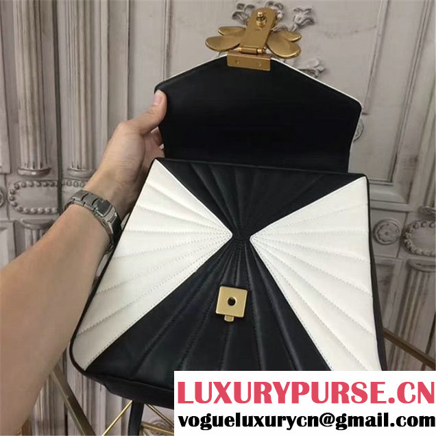 Gucci Queen Margaret Quilted Backpack 26cm Bag Calfskin Leather Fall Winter 2017 Collection Black White