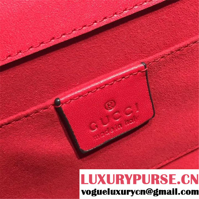 Gucci Padlock Small GG Blooms Shoulder Bag 20cm 432182 Fall Winter 2017 Collection Red