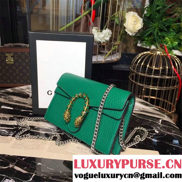 Gucci Dionysus Super Mini Bag with Crystals Calfskin Leather 17cm 476432 Fall Winter 2017 Collection Green