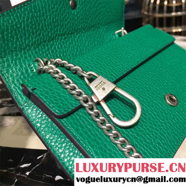 Gucci Dionysus Super Mini Bag with Crystals Calfskin Leather 17cm 476432 Fall Winter 2017 Collection Green