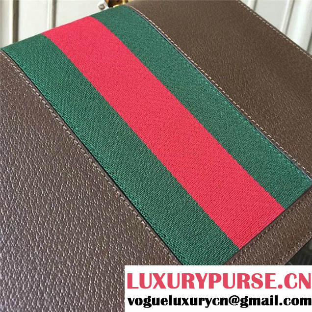 Gucci Falena Moth Bamboo Top Handle Leather Satchel Bag Calfskin Leather 30cm 488691 Fall Winter 2017 Collection Brown