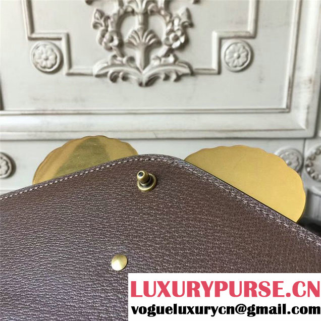 Gucci Falena Moth Bamboo Top Handle Leather Satchel Bag Calfskin Leather 30cm 488691 Fall Winter 2017 Collection Brown
