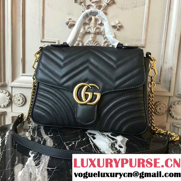 Gucci GG Marmont Small Top Handle Bag 27cm 498110 Black