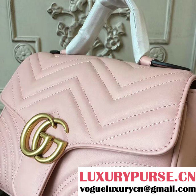 Gucci GG Marmont Small Top Handle Bag 27cm 498110 Pink