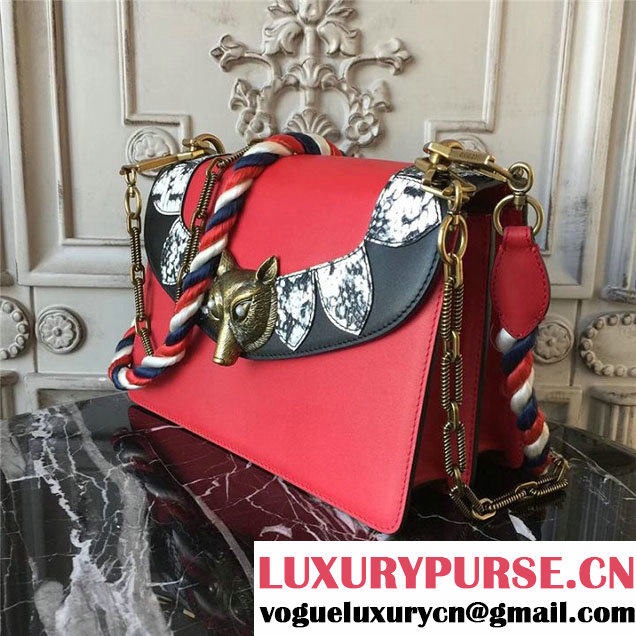 Gucci Broche Shoulder Bag 26cm 466433 Calfskin Leather Fall Winter 2017 Collection Red