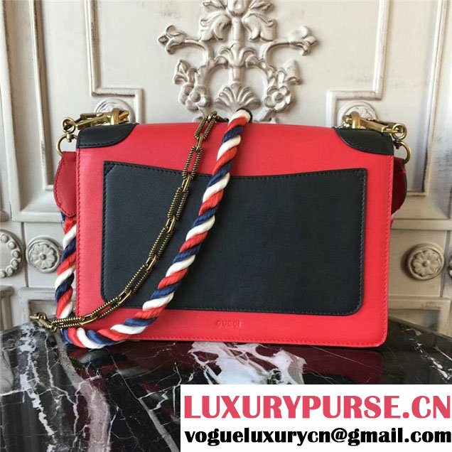 Gucci Broche Shoulder Bag 26cm 466433 Calfskin Leather Fall Winter 2017 Collection Red