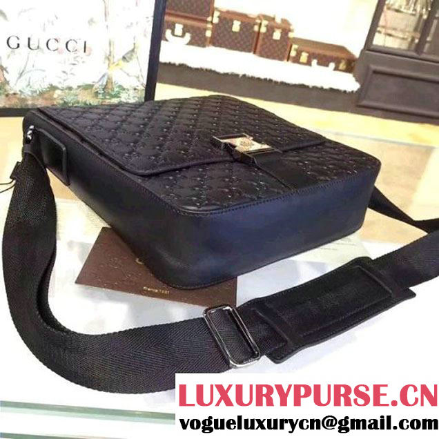 Gucci Signature Leather Small Buckle Messenger Bag For Men 406368  (2A010-7112122 )