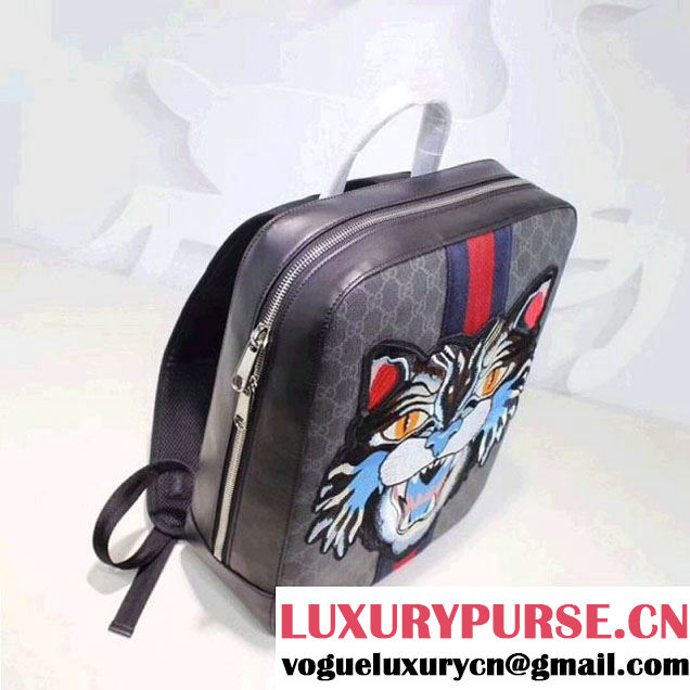 Gucci GG Supreme Backpack with Angry Cat 478324 2017 (XYS-7120507 )
