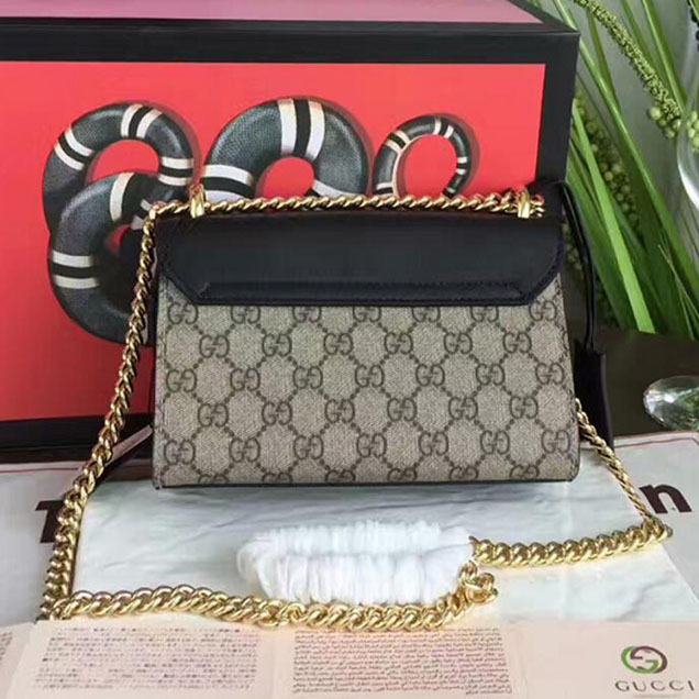 Gucci Padlock Studded GG Supreme Shoulder Bag 432182 Black