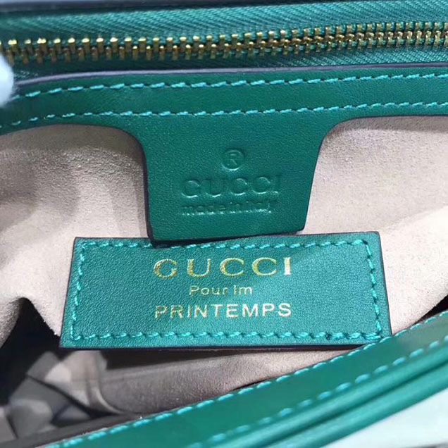 Gucci GG Marmont Embroidered Matelasse Shoulder Bag 443496 Green