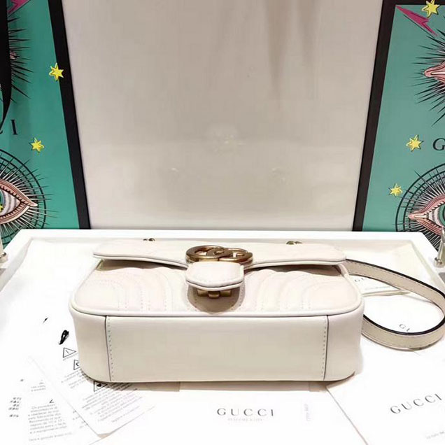 Gucci GG Marmont Matelasse Mini Bag 446744 22cm White
