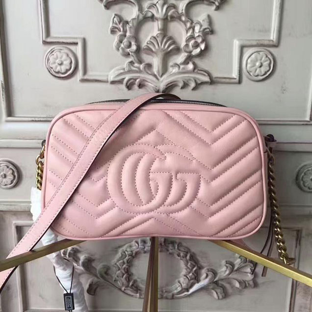 Gucci GG Marmont Small Matelasse Shoulder Bag 447632 Nude