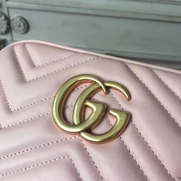Gucci GG Marmont Small Matelasse Shoulder Bag 447632 Nude