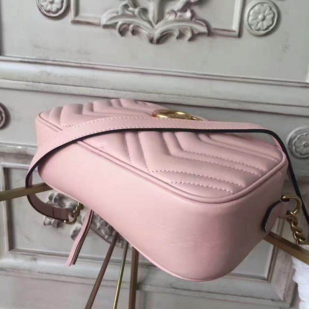Gucci GG Marmont Small Matelasse Shoulder Bag 447632 Nude