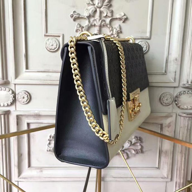 Gucci Padlock Medium Gucci Signature Shoulder Bag 409486 Black White