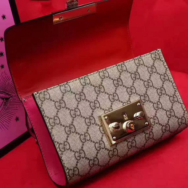 Gucci Padlock Small GG Shoulder Bag 409487 Red