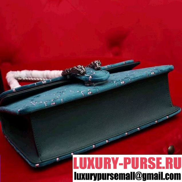 Gucci Dionysus GG Velvet Small Shoulder Bag 499623 Blue 2018 (2A010-8010525 )