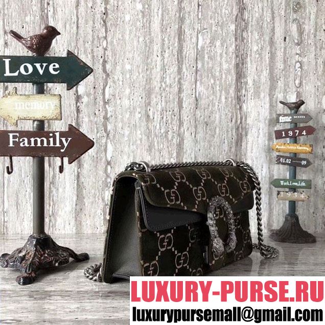 Gucci Dionysus GG Velvet Small Shoulder Bag 499623 Olive 2018 (SLP-8010524 )