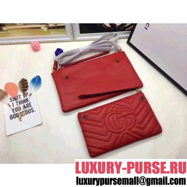 Gucci GG Marmont Double Mini Chain Bag 453878 Red (MH-8010533 )