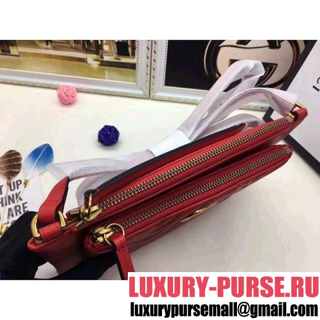 Gucci GG Marmont Double Mini Chain Bag 453878 Red (MH-8010533 )