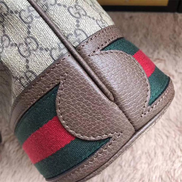 Gucci GG Supreme Canvas Bucket Bag with Web 2018