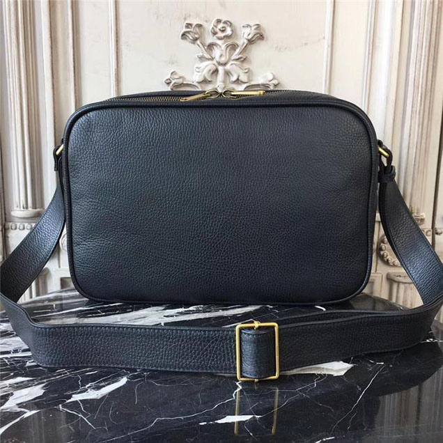 Gucci Leather Print Shoulder Bag 523589 Black 2018