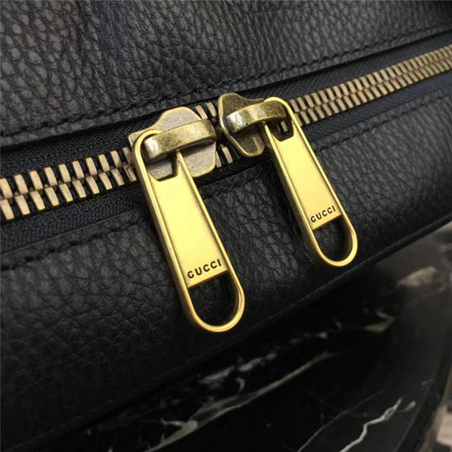 Gucci Leather Print Shoulder Bag 523589 Black 2018