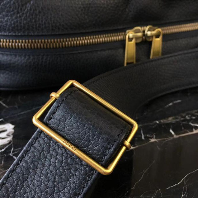 Gucci Leather Print Shoulder Bag 523589 Black 2018