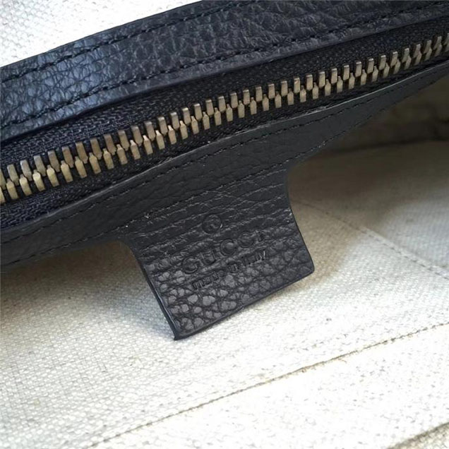 Gucci Leather Print Shoulder Bag 523589 Black 2018