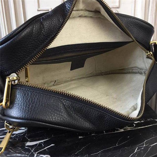 Gucci Leather Print Shoulder Bag 523589 Black 2018