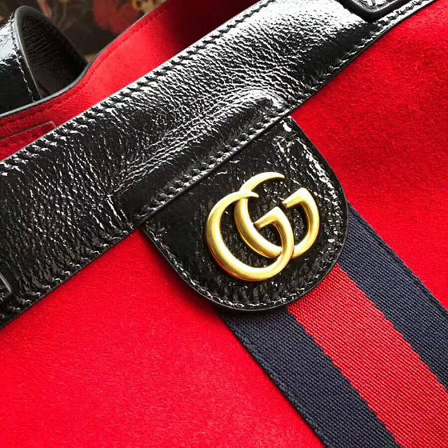 Gucci Ophidia Suede Large Tote 519335 Red