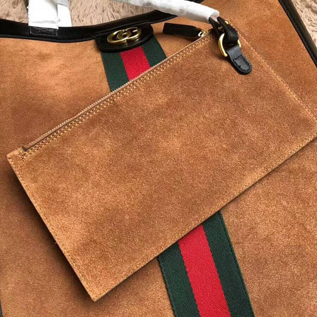 Gucci Ophidia Suede Large Tote 519335 Coffee