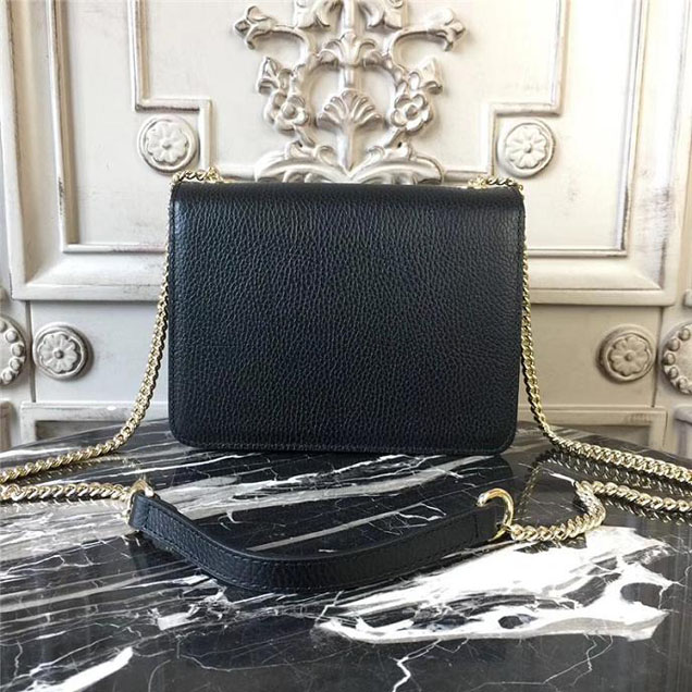 Gucci GG Leather Small Shoulder Bag 510304 Black 2018