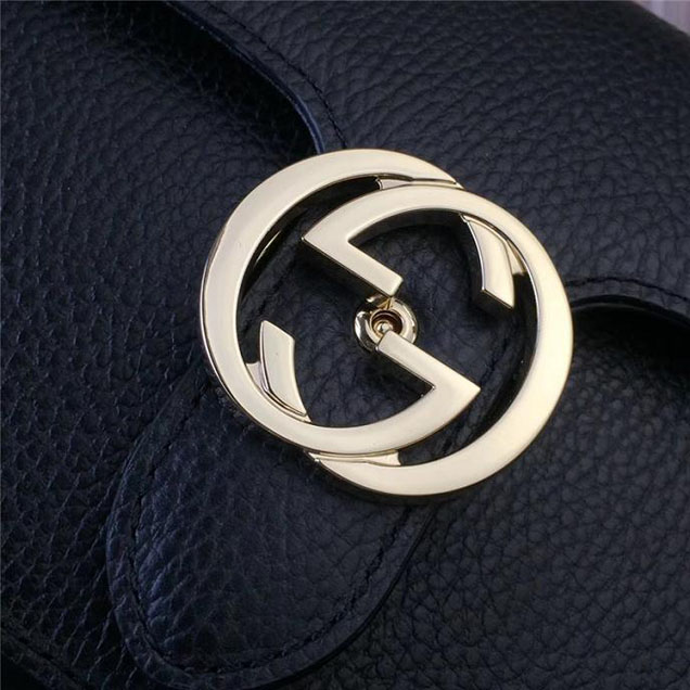 Gucci GG Leather Small Shoulder Bag 510304 Black 2018