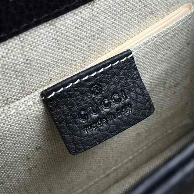 Gucci GG Leather Small Shoulder Bag 510304 Black 2018