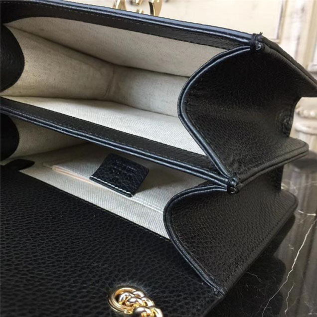 Gucci GG Leather Small Shoulder Bag 510304 Black 2018
