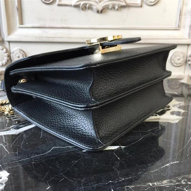 Gucci GG Leather Small Shoulder Bag 510304 Black 2018