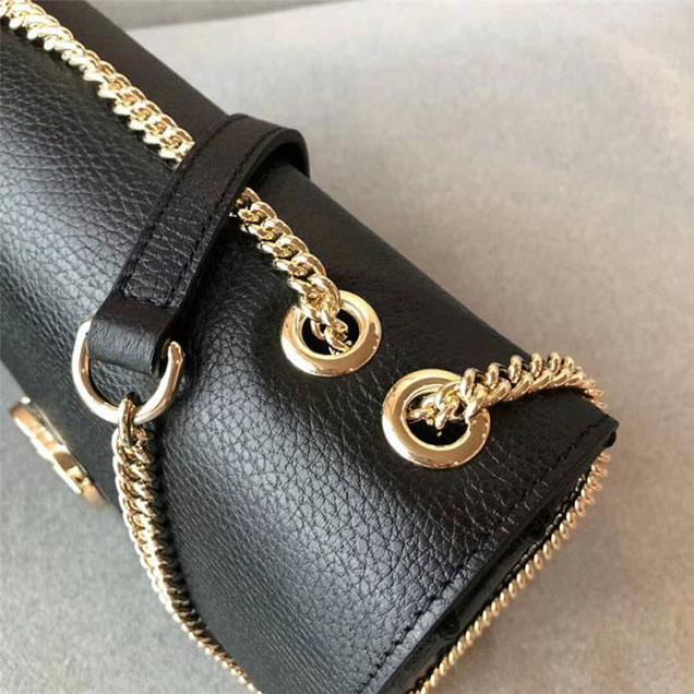 Gucci GG Leather Medium Shoulder Bag 510303 Black 2018