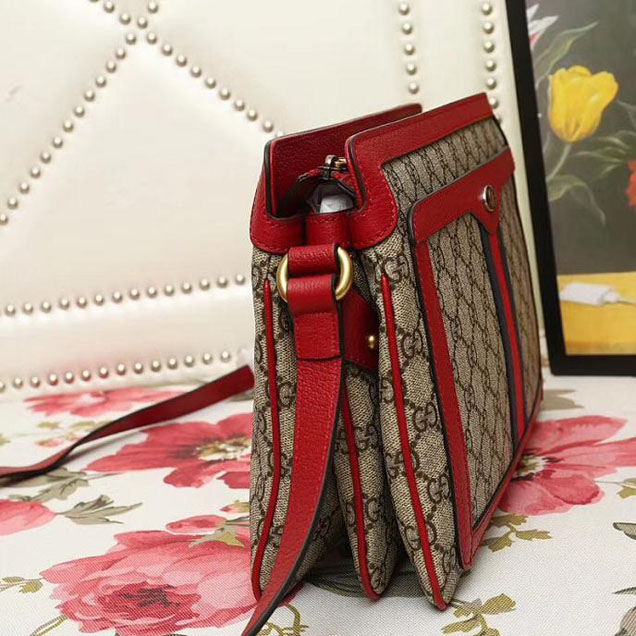 Gucci GG Supreme Medium Shoulder Bag 523354 2018 Red