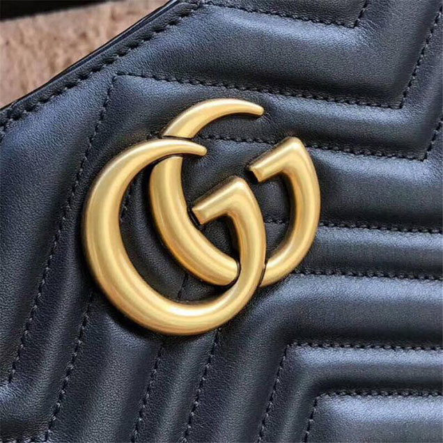 Gucci GG Marmont Medium Matelasse Shoulder Bag 453569 Black