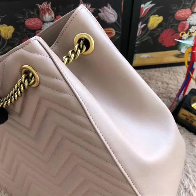 Gucci GG Marmont Medium Matelasse Shoulder Bag 453569 Beige